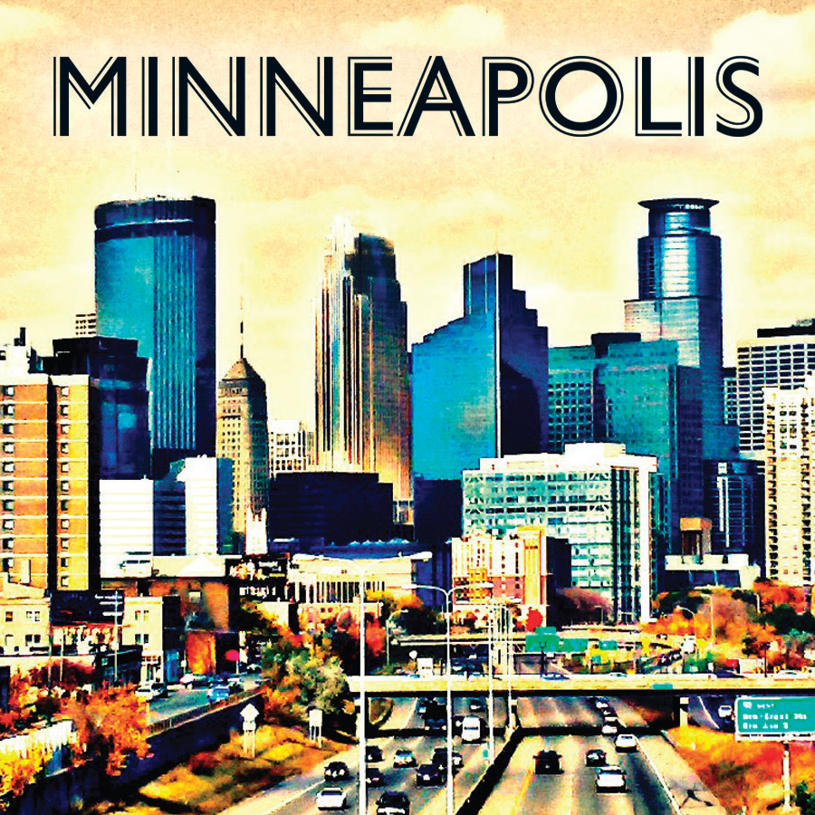 3x3 Magnet - MN MInnesota Minneapolis Skyline