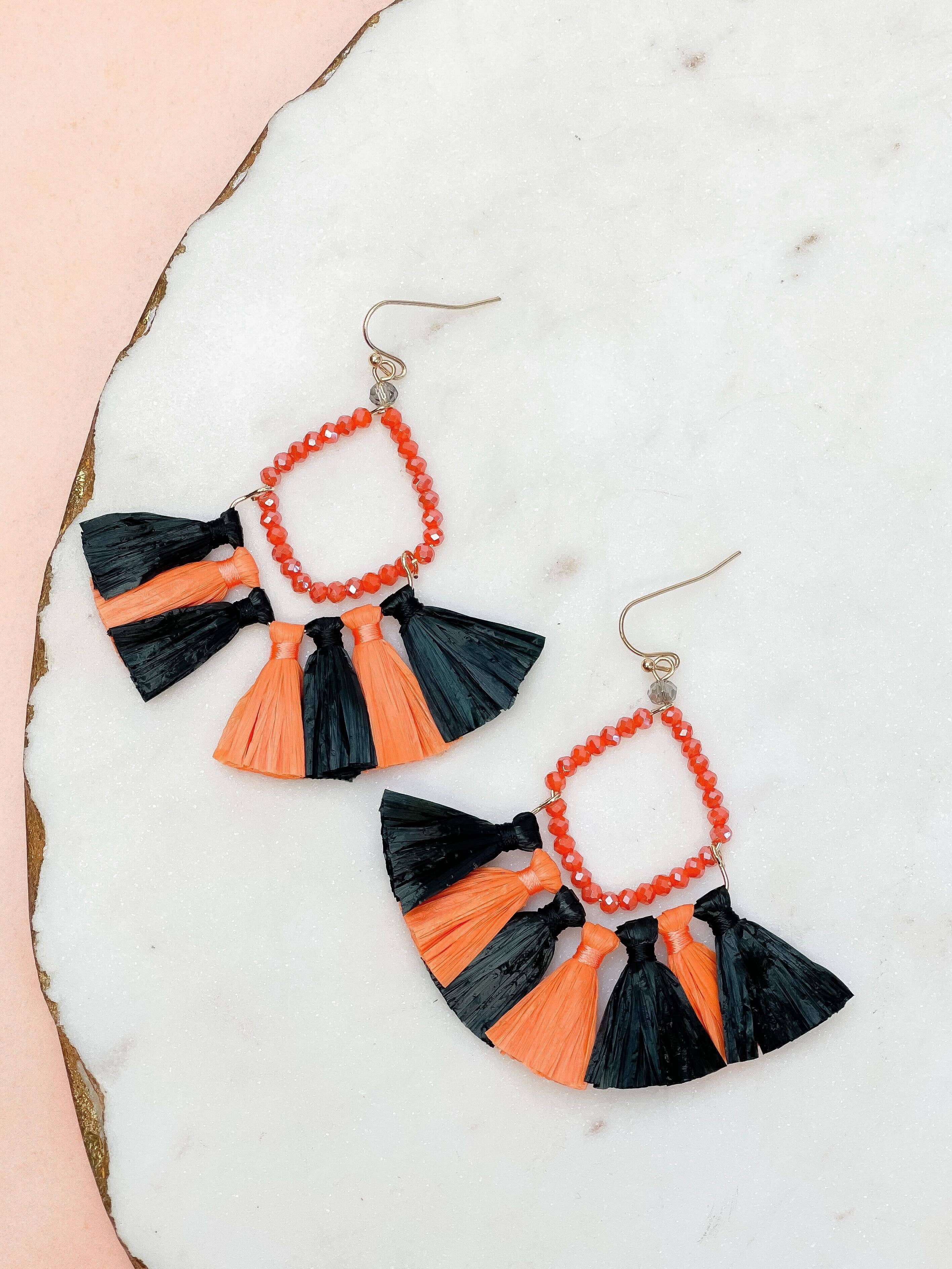 Diamond & Tasseled Dangle Earrings