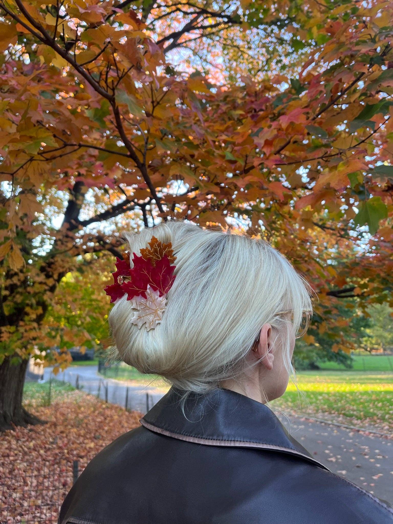 Hand-painted Maple Leaves Claw Hair Clip