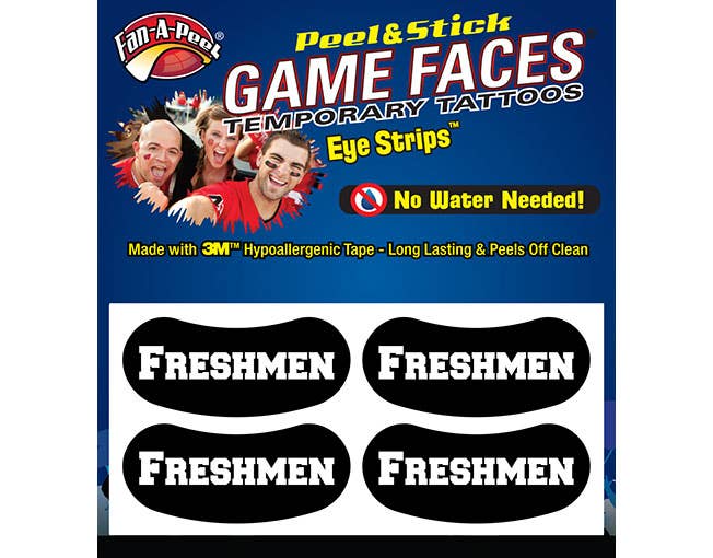 FRESHMAN Spirit Game Faces® Temporary Tattoos Eyestrips