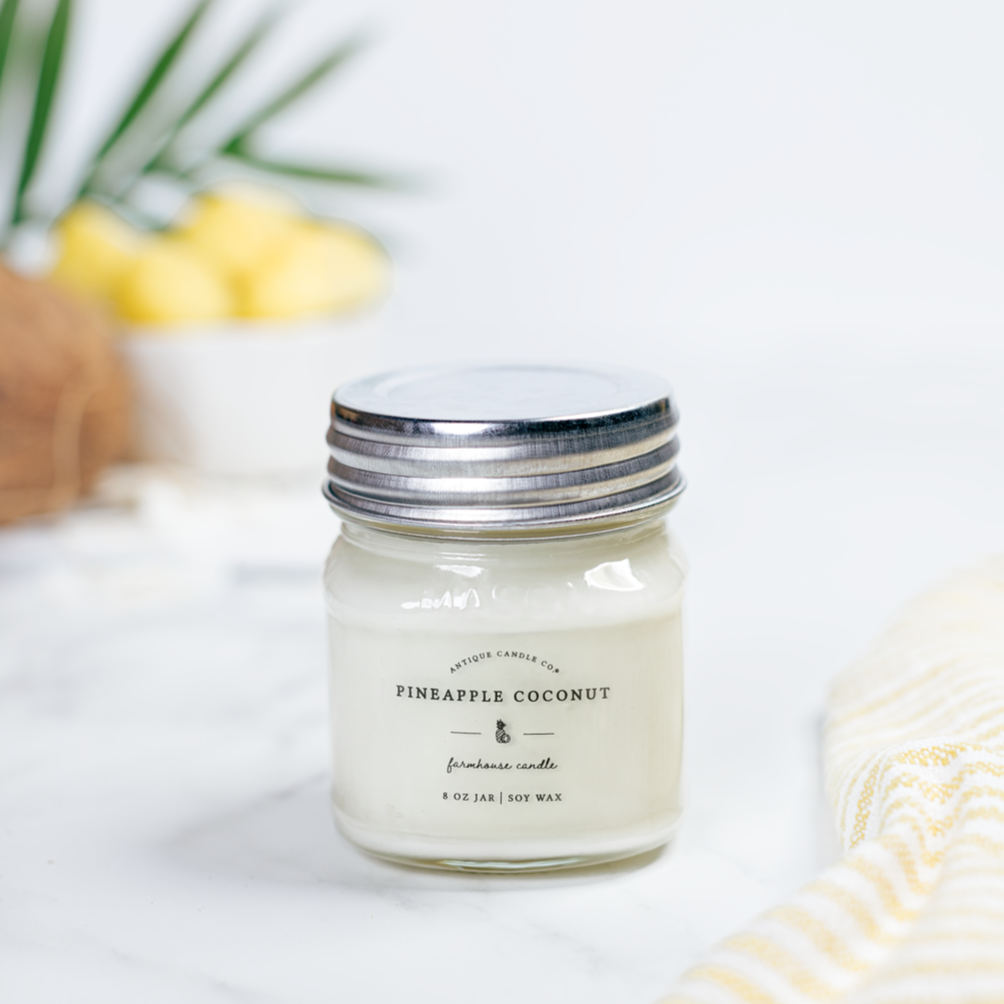 Soy Wax Mason Jar Candle - Pineapple Coconut