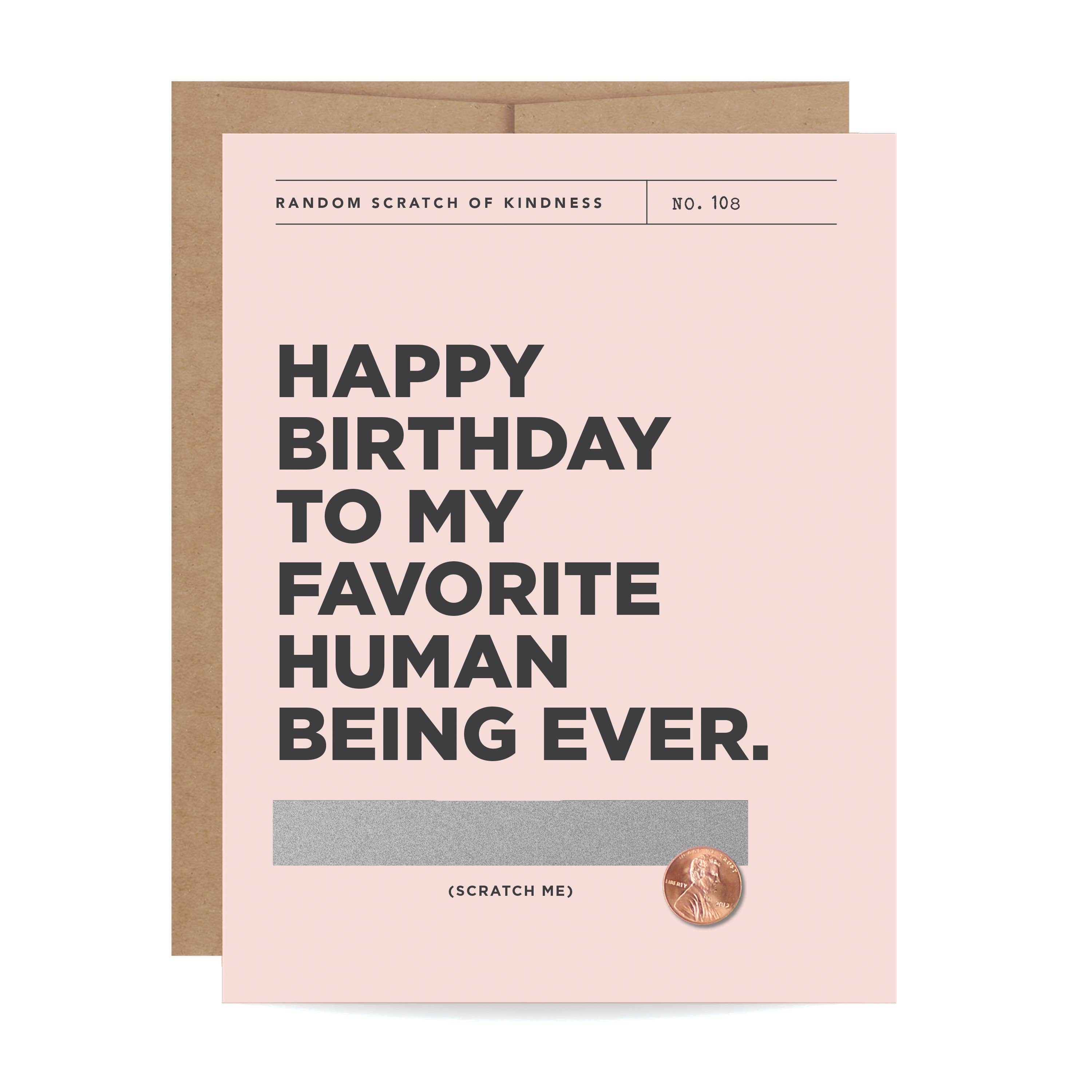 Scratch-off Card - Favorite Human Being - Birthday