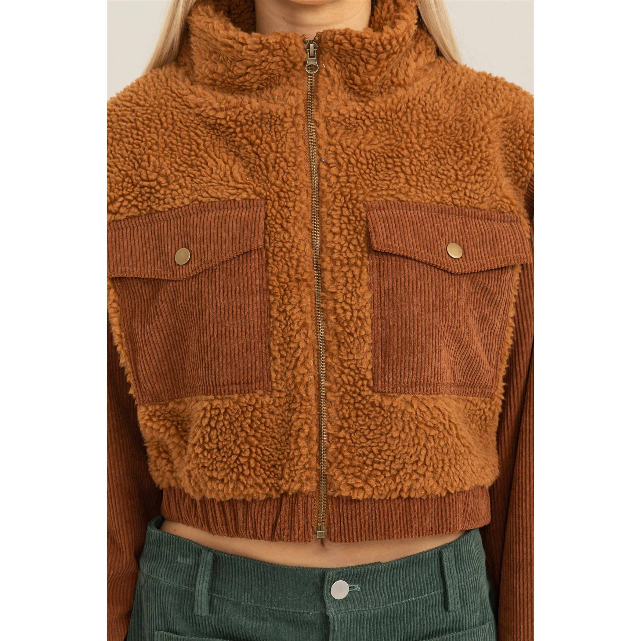 SHERPA AND CORDUROY JACKET