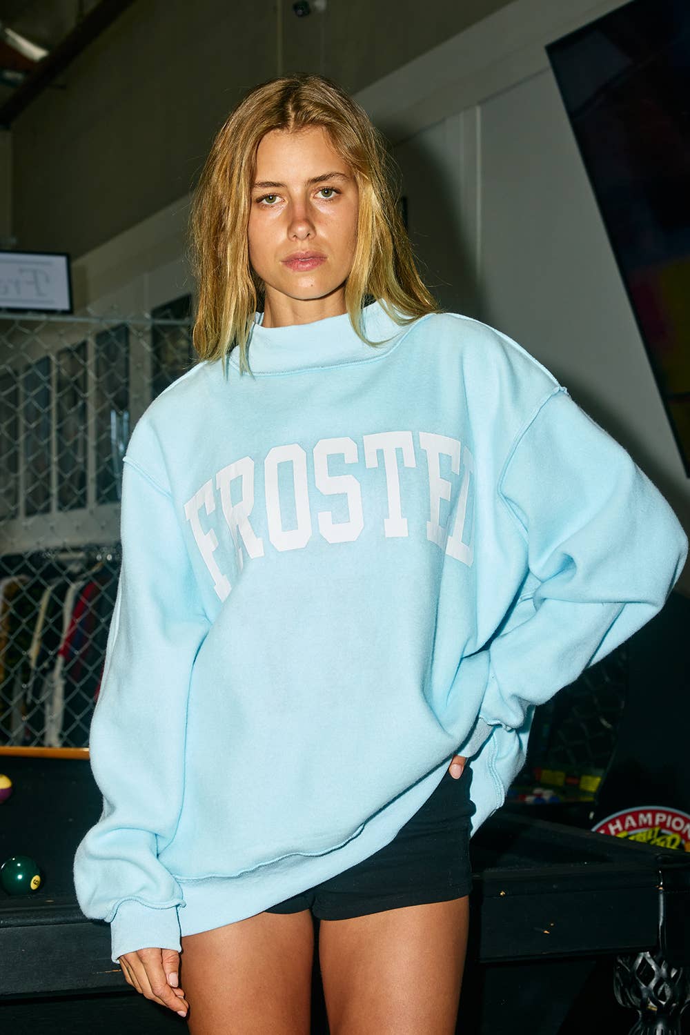 'SNOW DAY/FROSTED' Reversible Mock-Neck