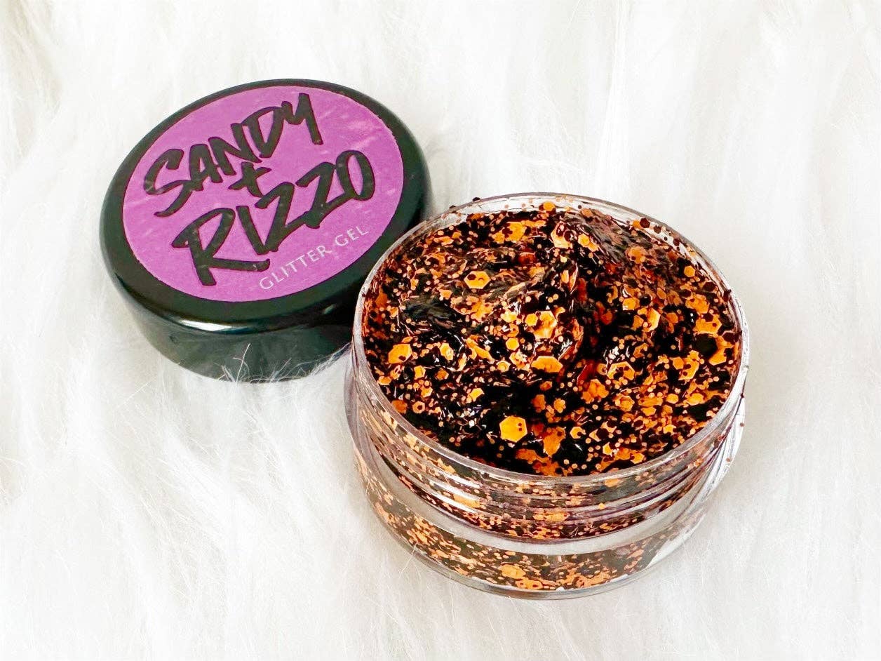 Orange and Black Glitter Gel