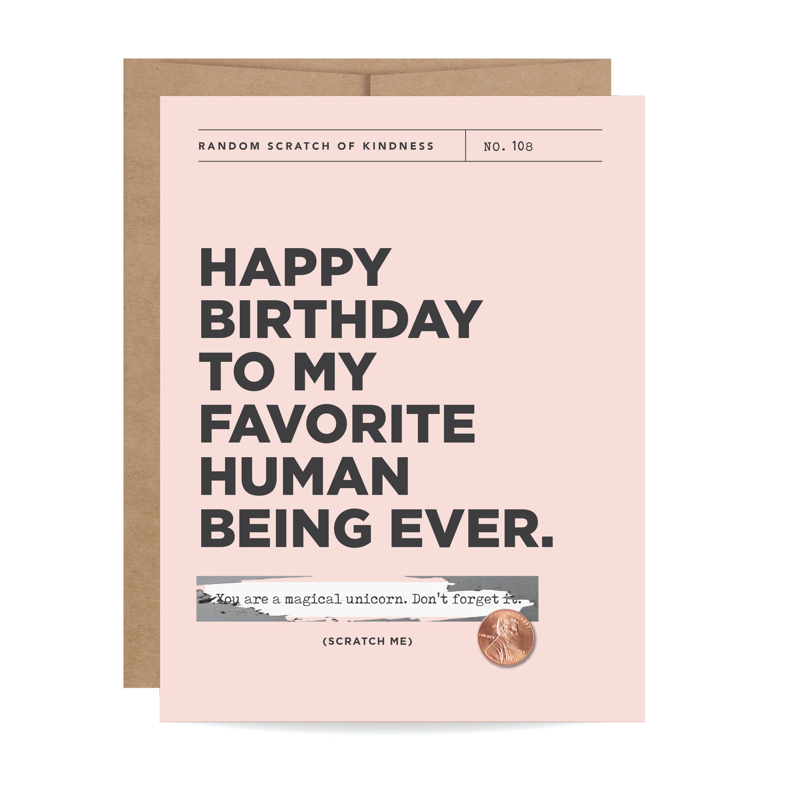 Scratch-off Card - Favorite Human Being - Birthday