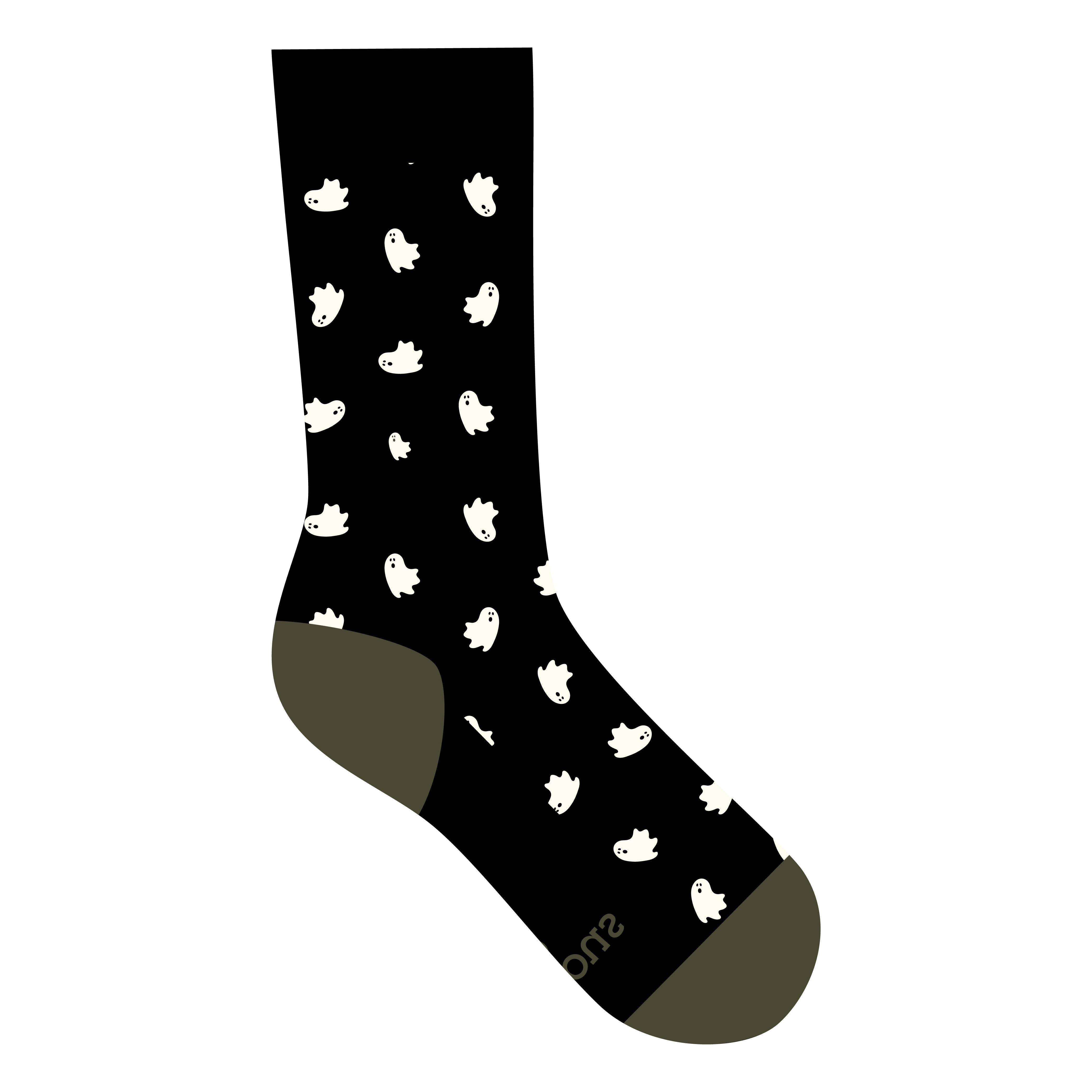 Socks that Support Mental Health (Black Ghosts)