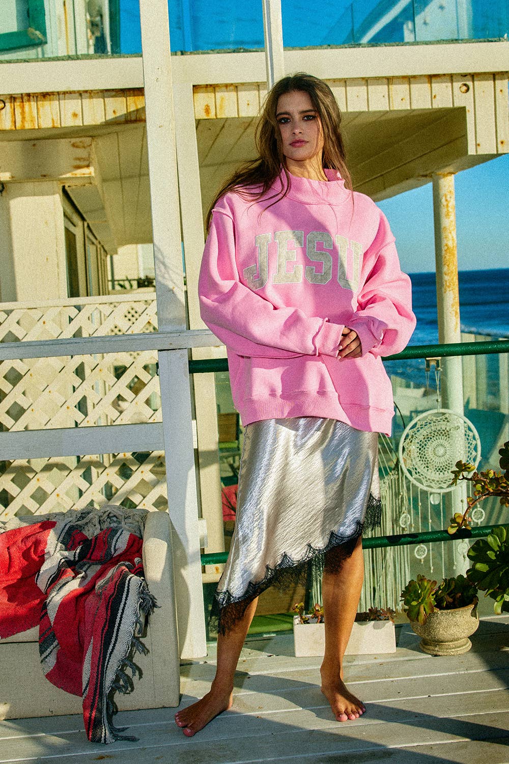 JESUS CAMO | Camo Embroidered Mockneck Sweatshirt