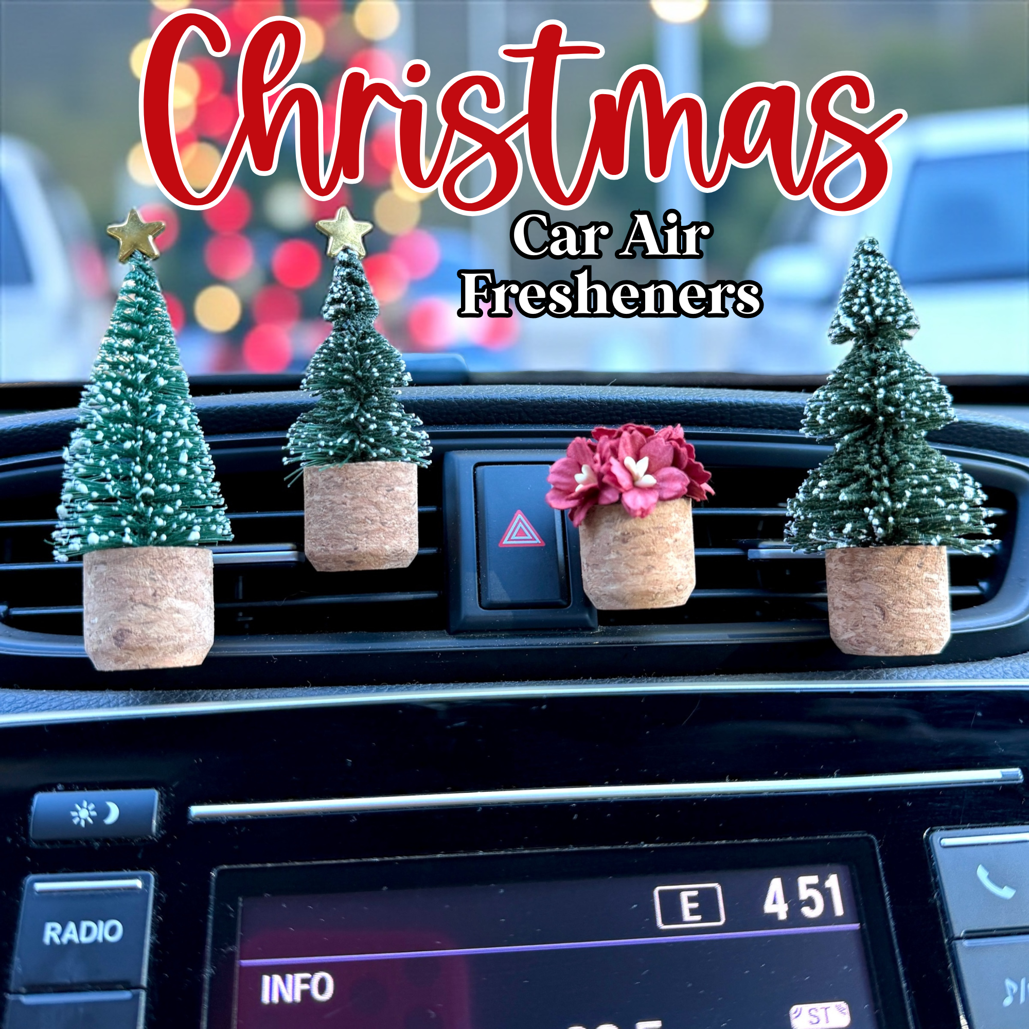 Christmas Tree Vent Clip Car Air Freshener Diffuser Reusable