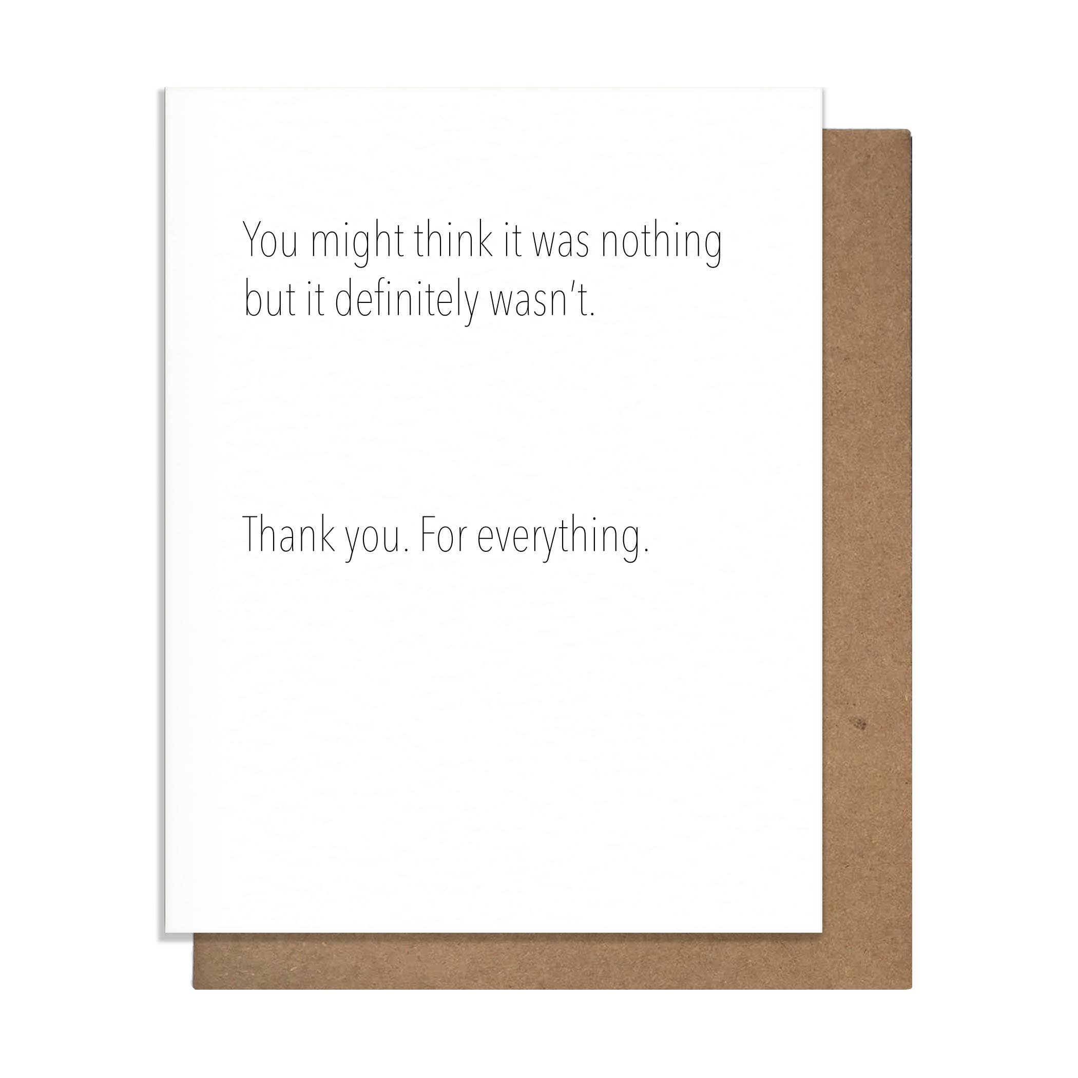 Not Nothing - Thank You Card