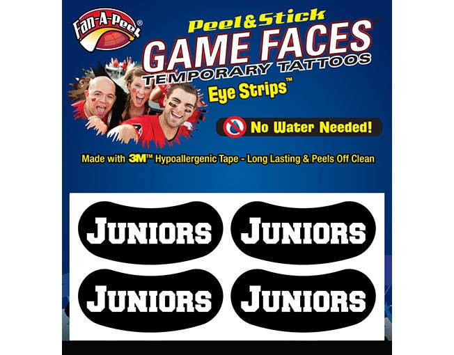 Juniors Spirit Game Faces® Temporary Tattoos Eyestrips
