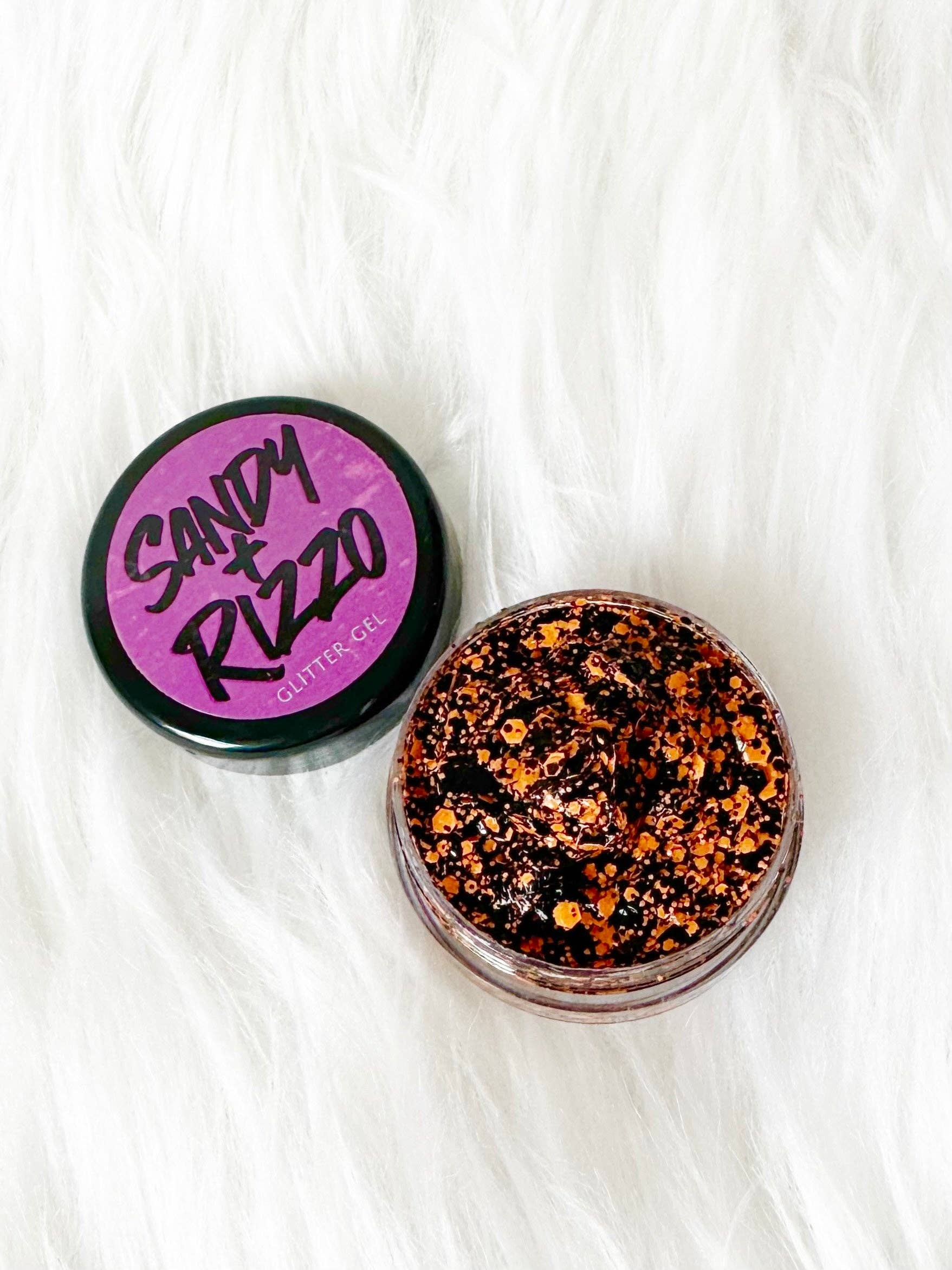 Orange and Black Glitter Gel