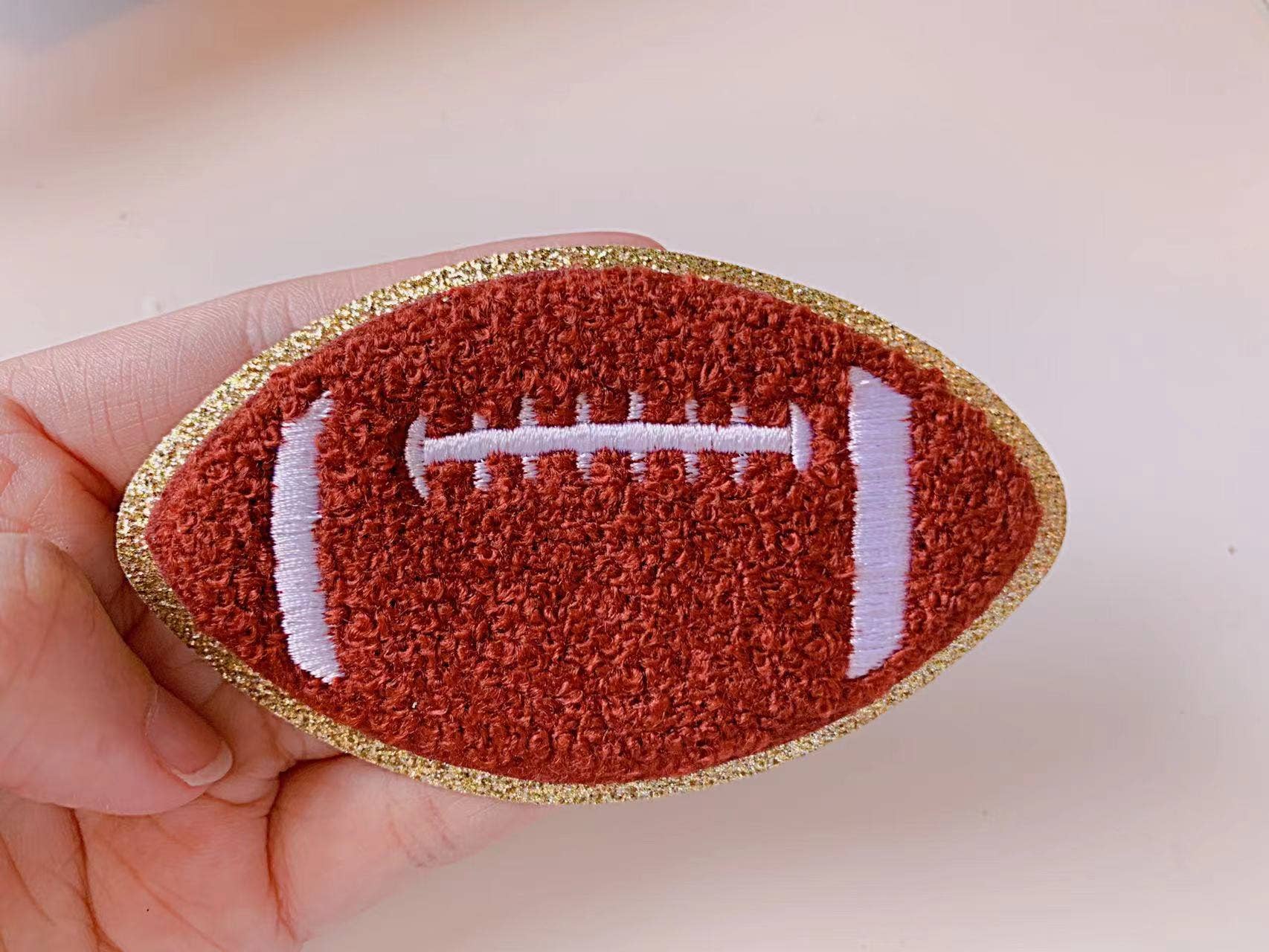 Small Iron on, chenille Football Patches
