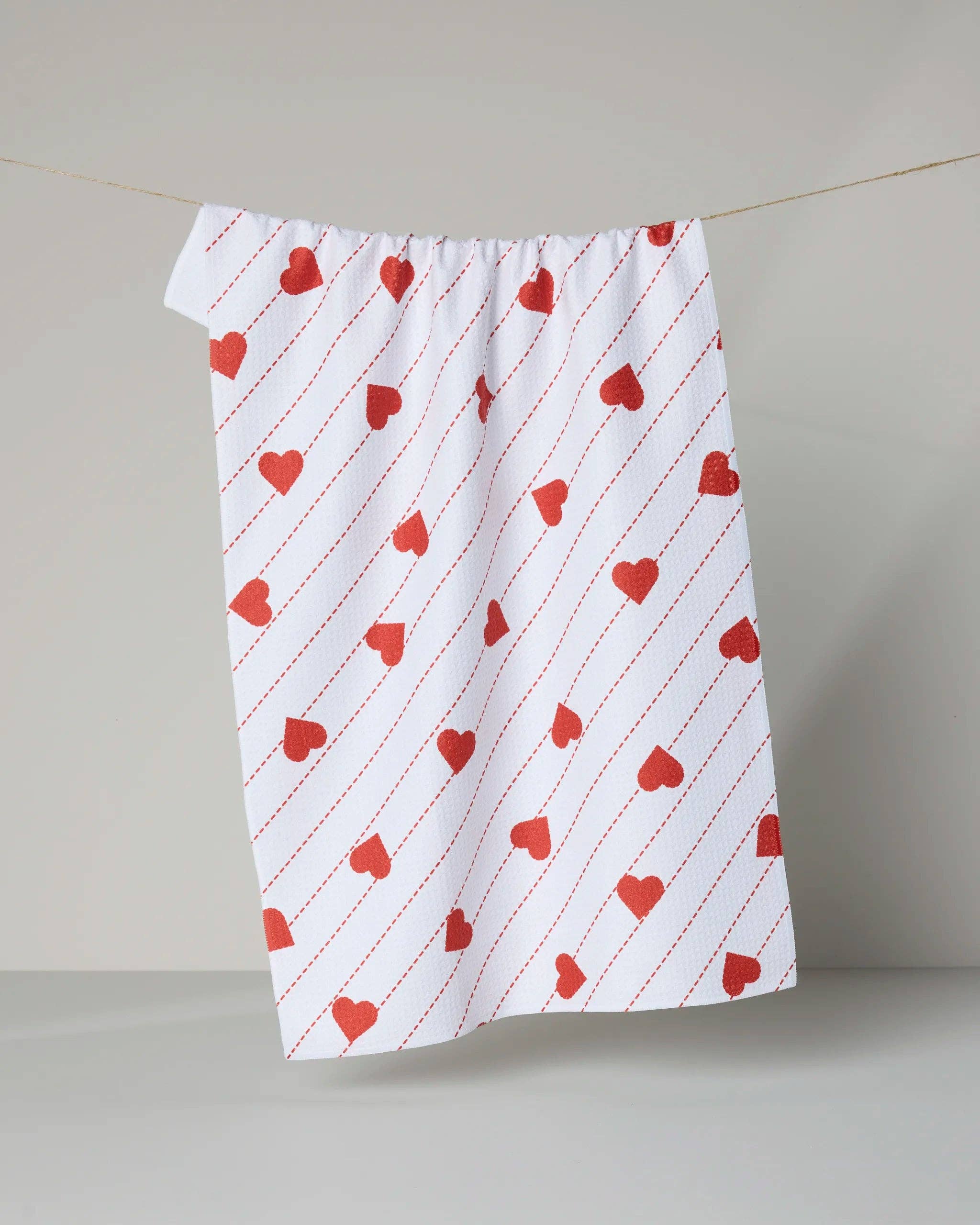 Stitched Heart Tea Towel