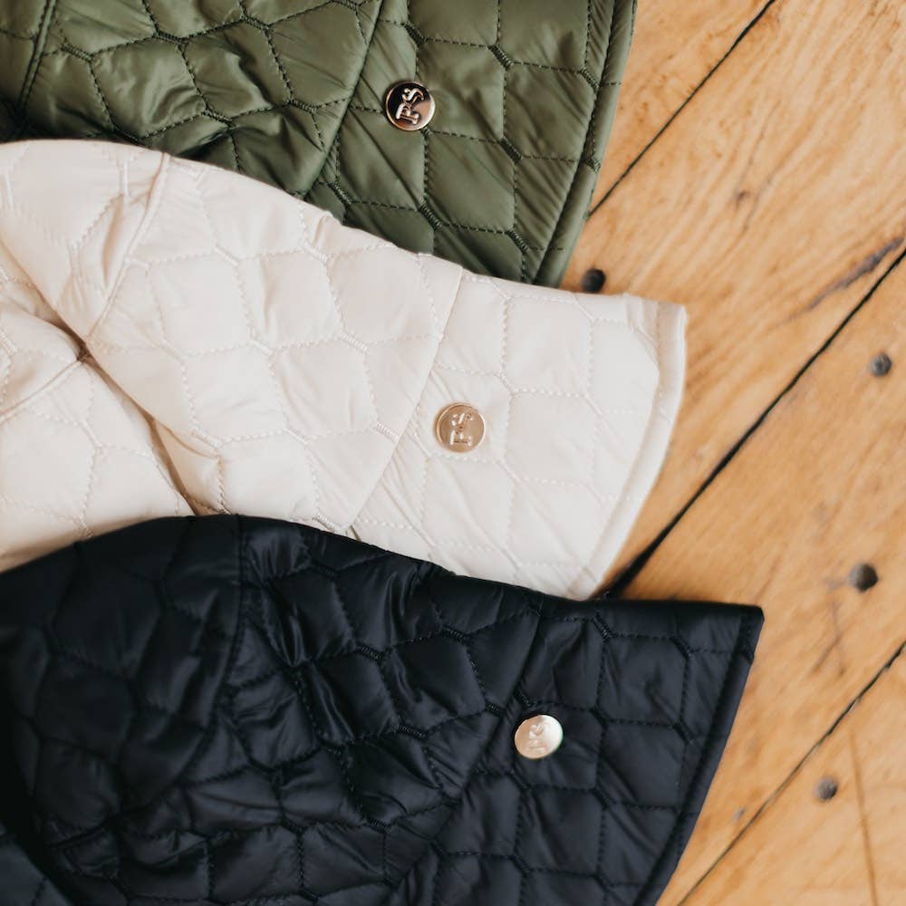Chiara Quilted Bucket Hat: Olive