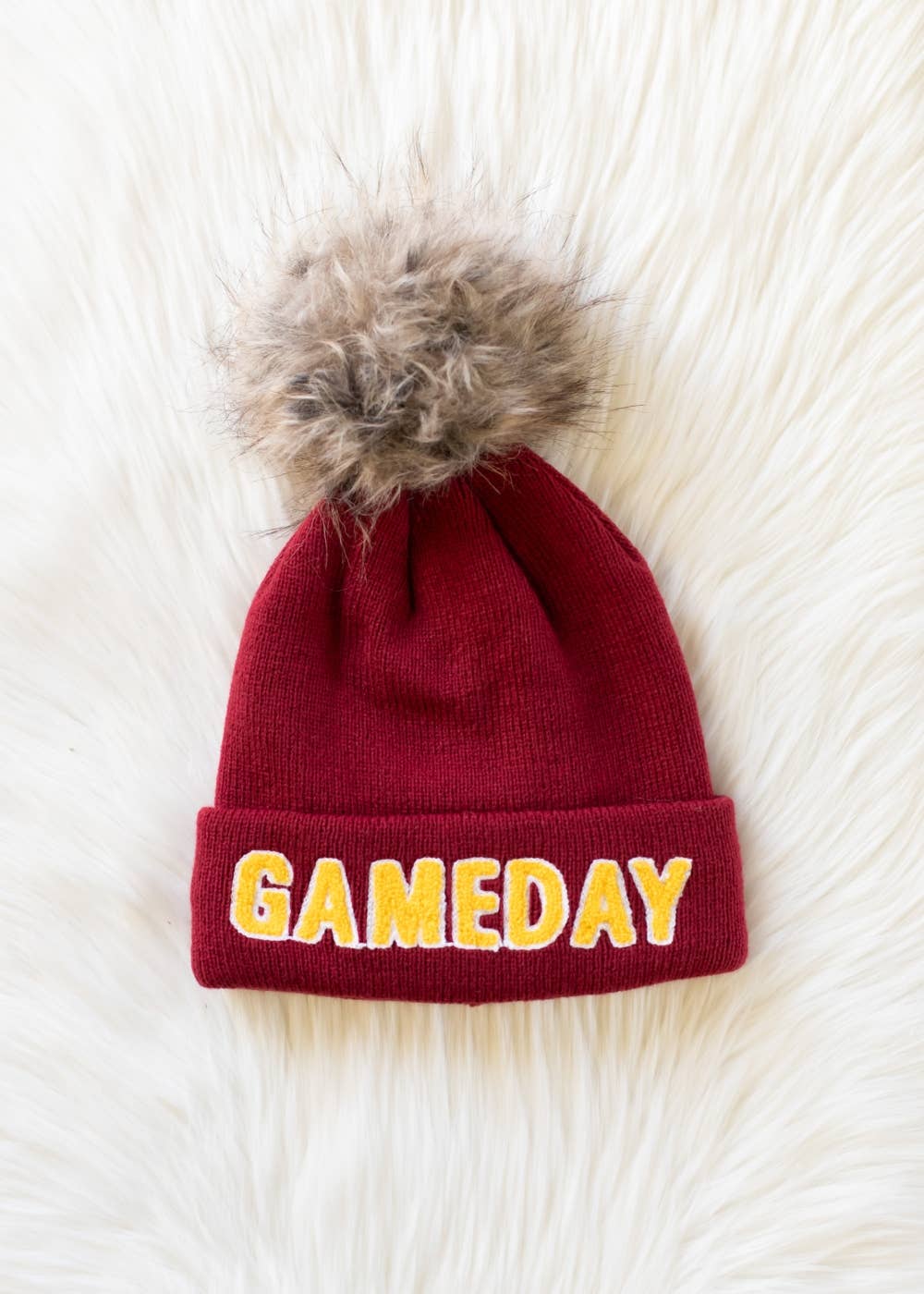 Crimson & Gold Game Day Pom Hat