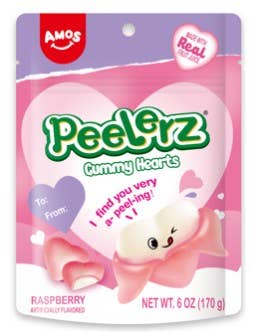 Amos Peelerz Valentine Gummy Hearts 6oz.