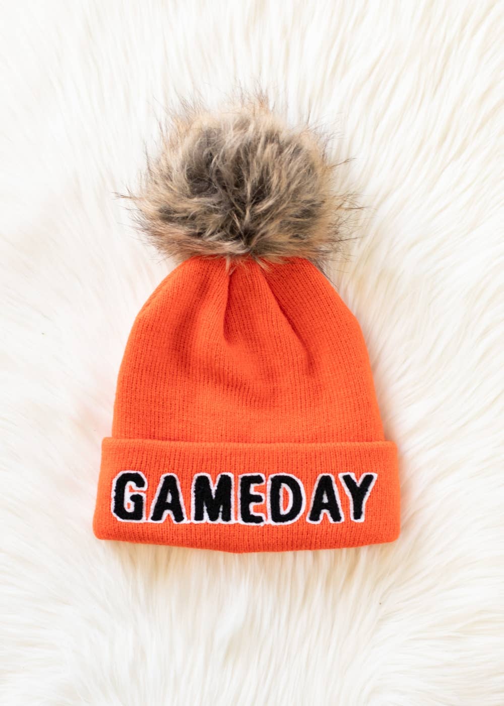 Orange & Black Game Day Pom Hat