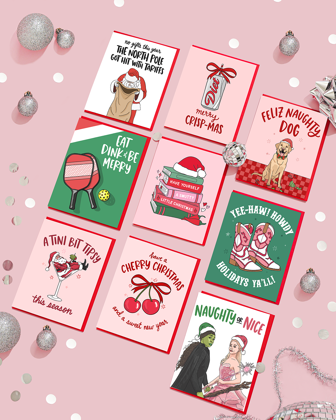 Eat Dink Be Merry Pickleball Christmas Holiday Card