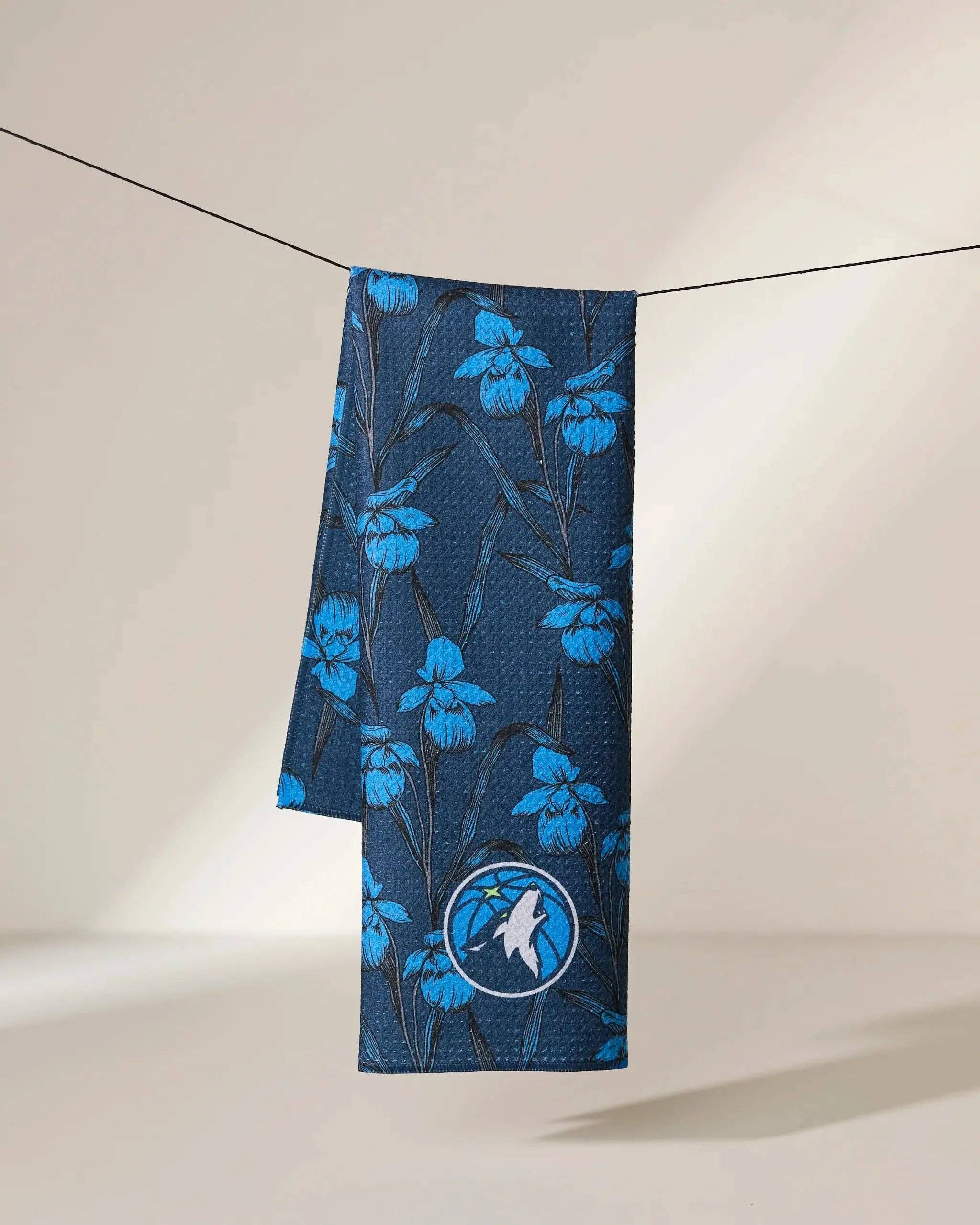 Timberwolves Floral Tea Towel