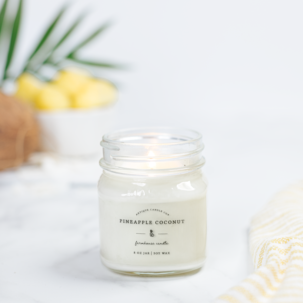 Soy Wax Mason Jar Candle - Pineapple Coconut