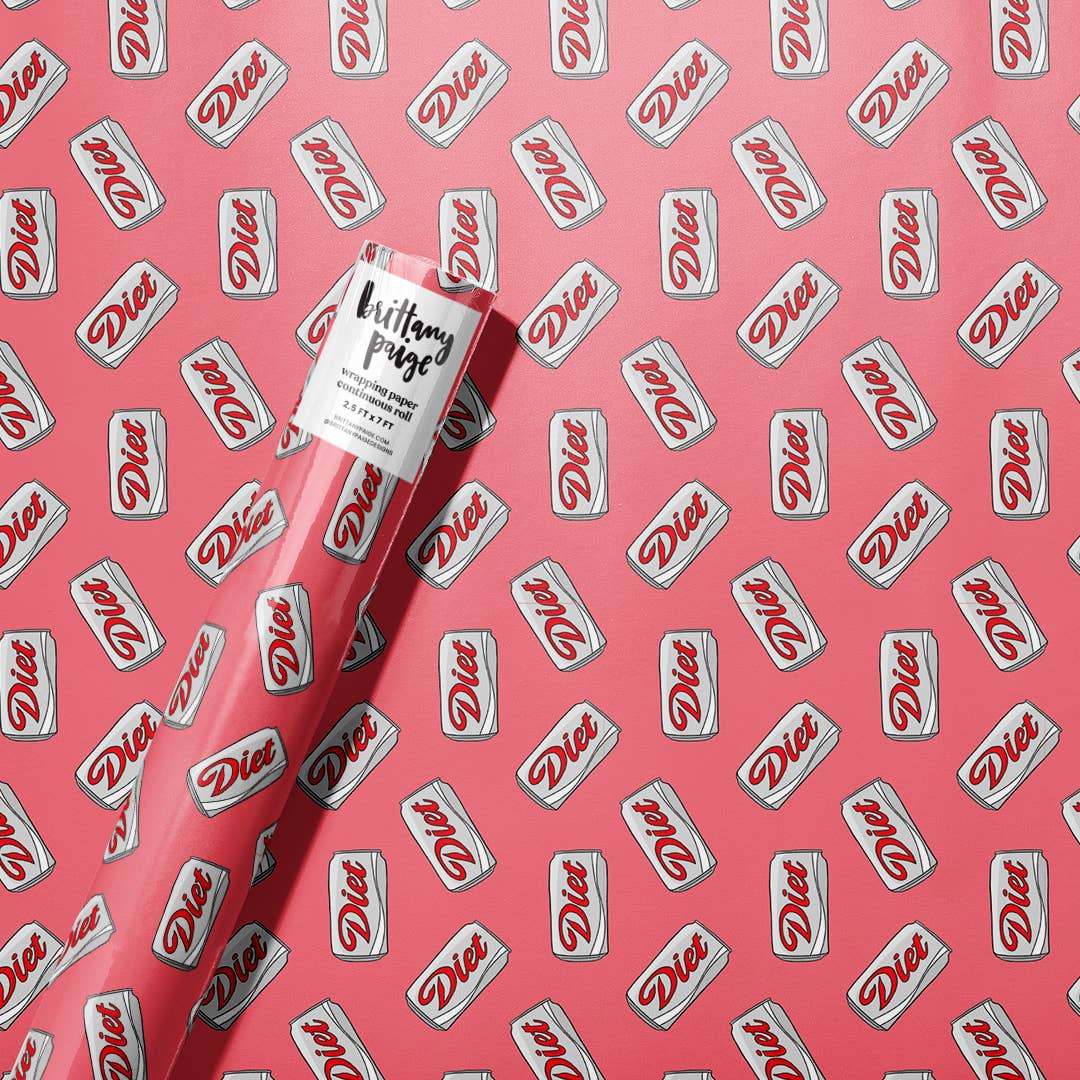 Diet Soda Can Wrapping Paper Roll