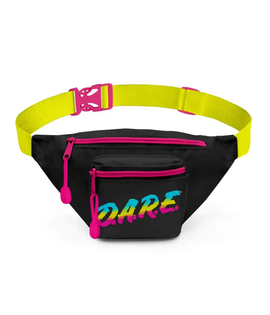 Black Neon DARE Fanny Pack Retro 90s Nostalgia Belt Bag The 32nd Collective