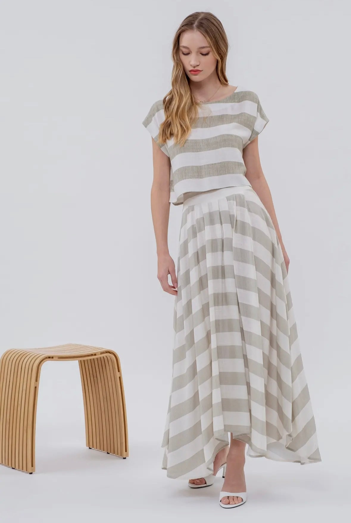 Wide Stripe Boxy Crop Top