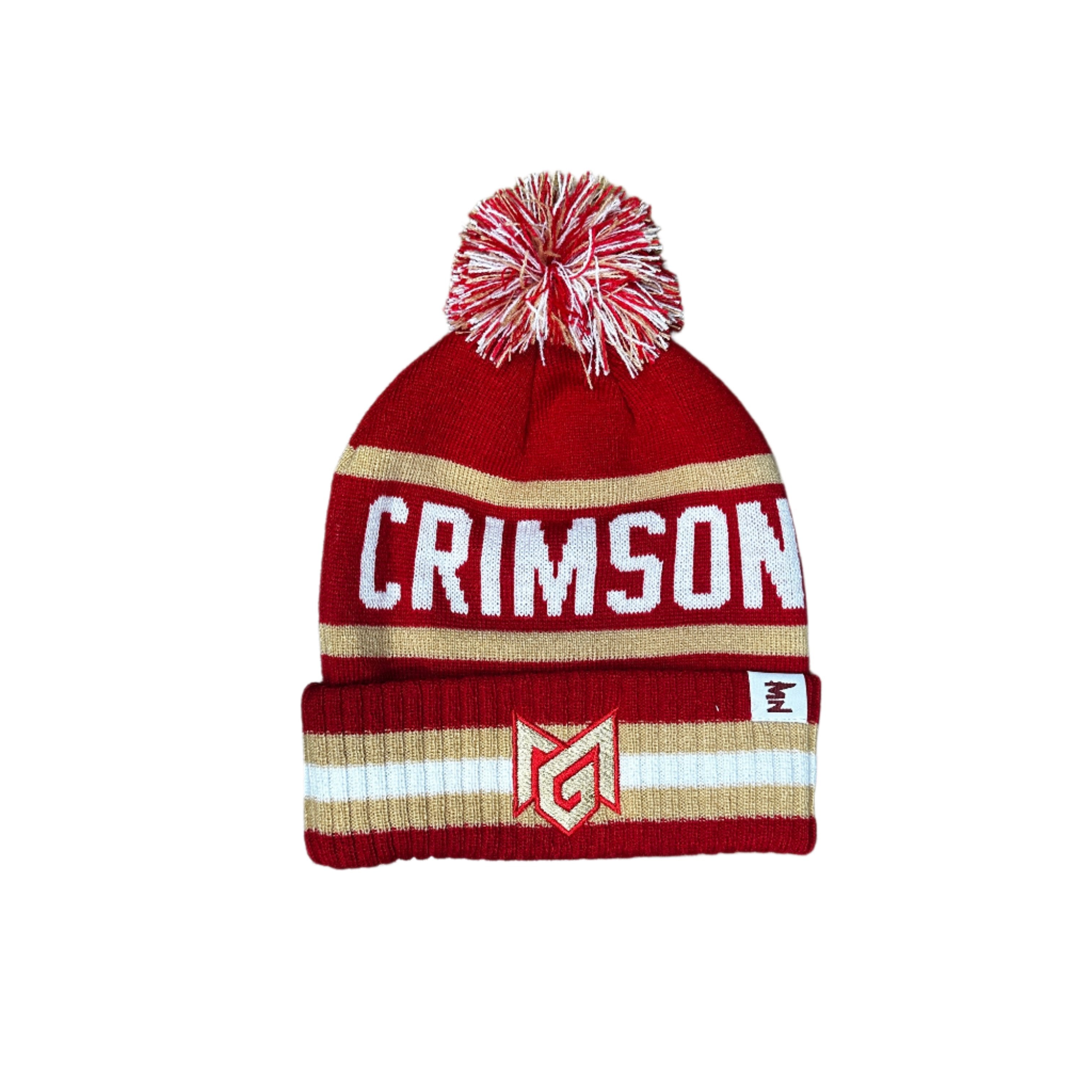 Maple Grove Crimson Cuff Knit Pom Beanie
