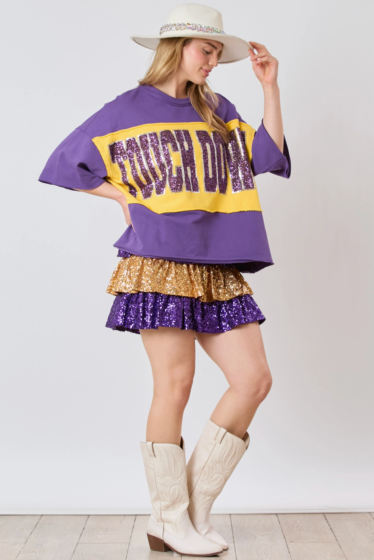 Touchdown Tee - Purple/Gold