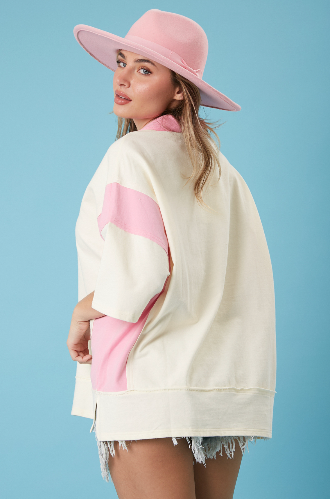 Cream/Pink Stripe Top