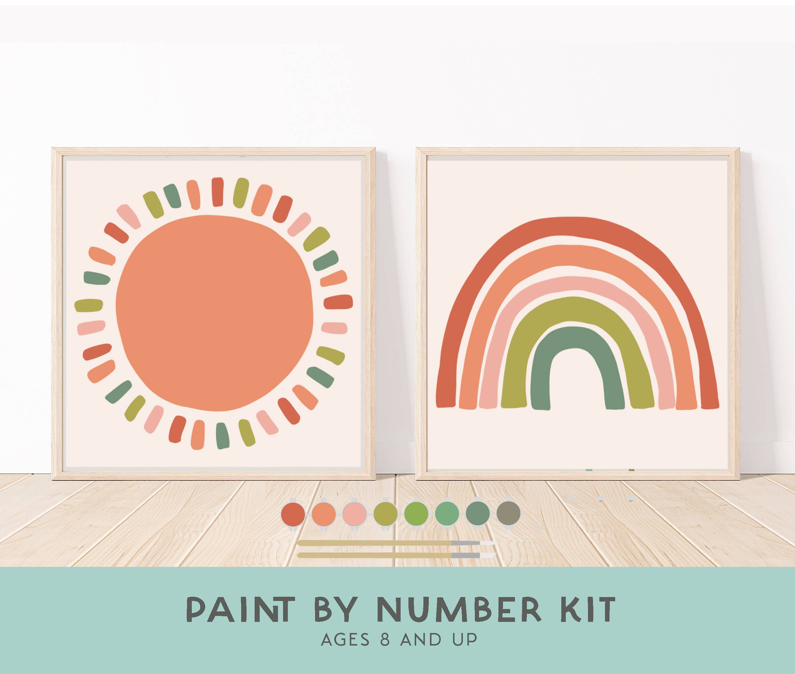 Sun + Moon Paint by Number Kit + Easel for Kids