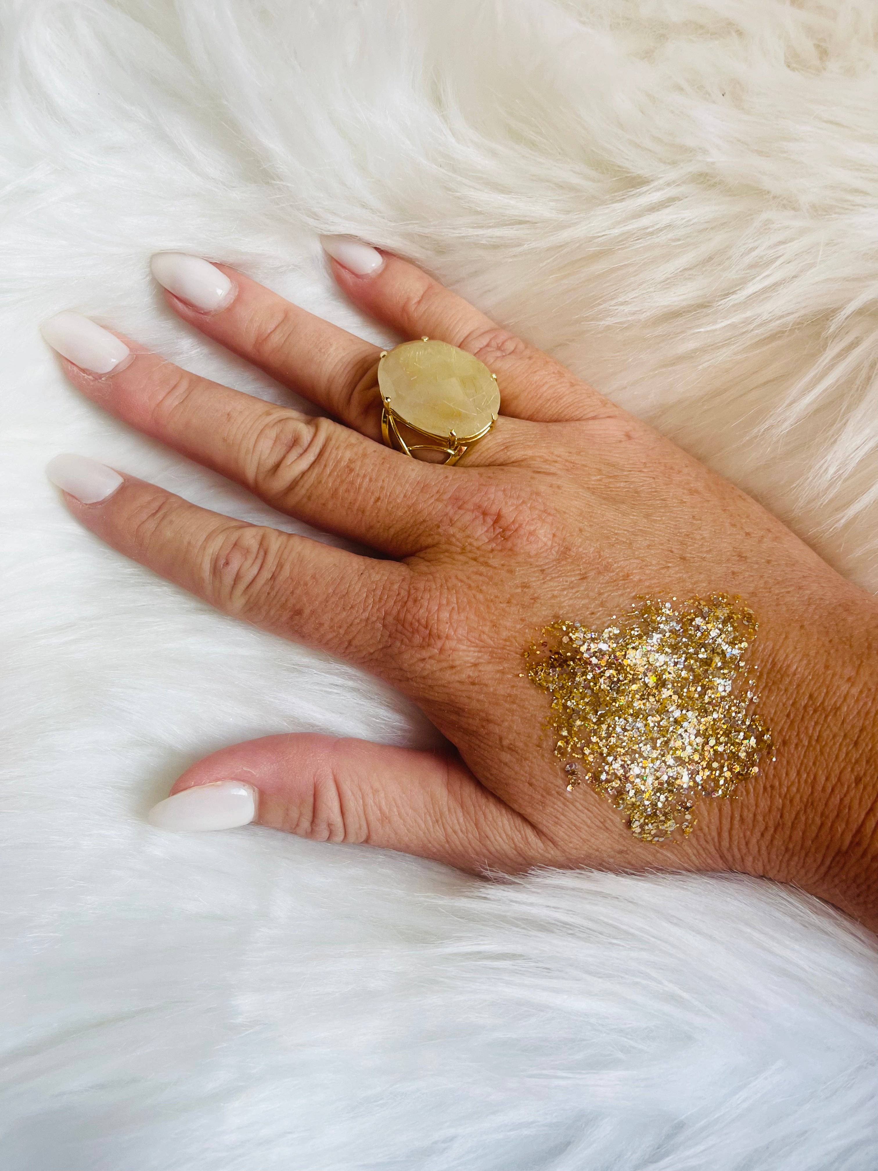 Luxury Neutral Gold Glitter Gel