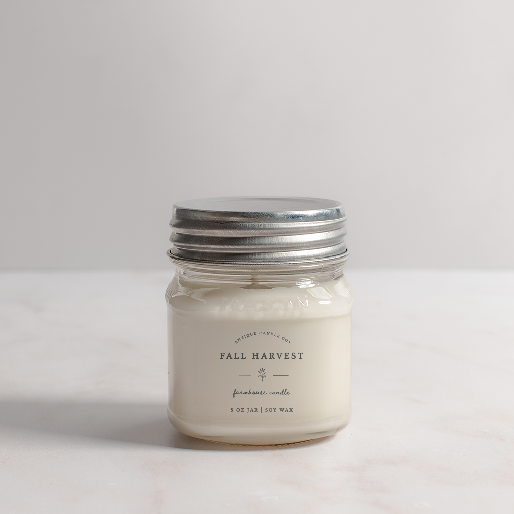 Fall Harvest - Soy Wax Mason Jar Candle - 16 oz.