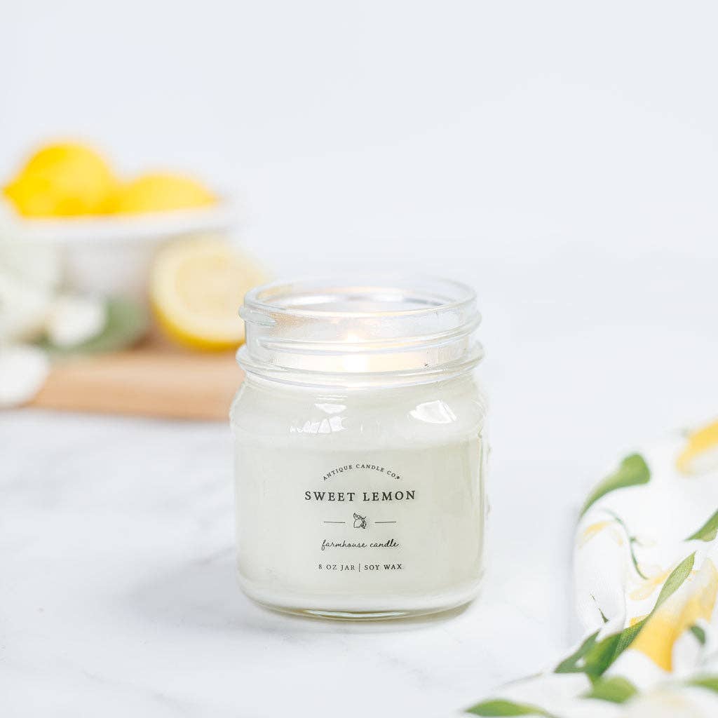 Soy Wax Mason Jar Candle - Sweet Lemon
