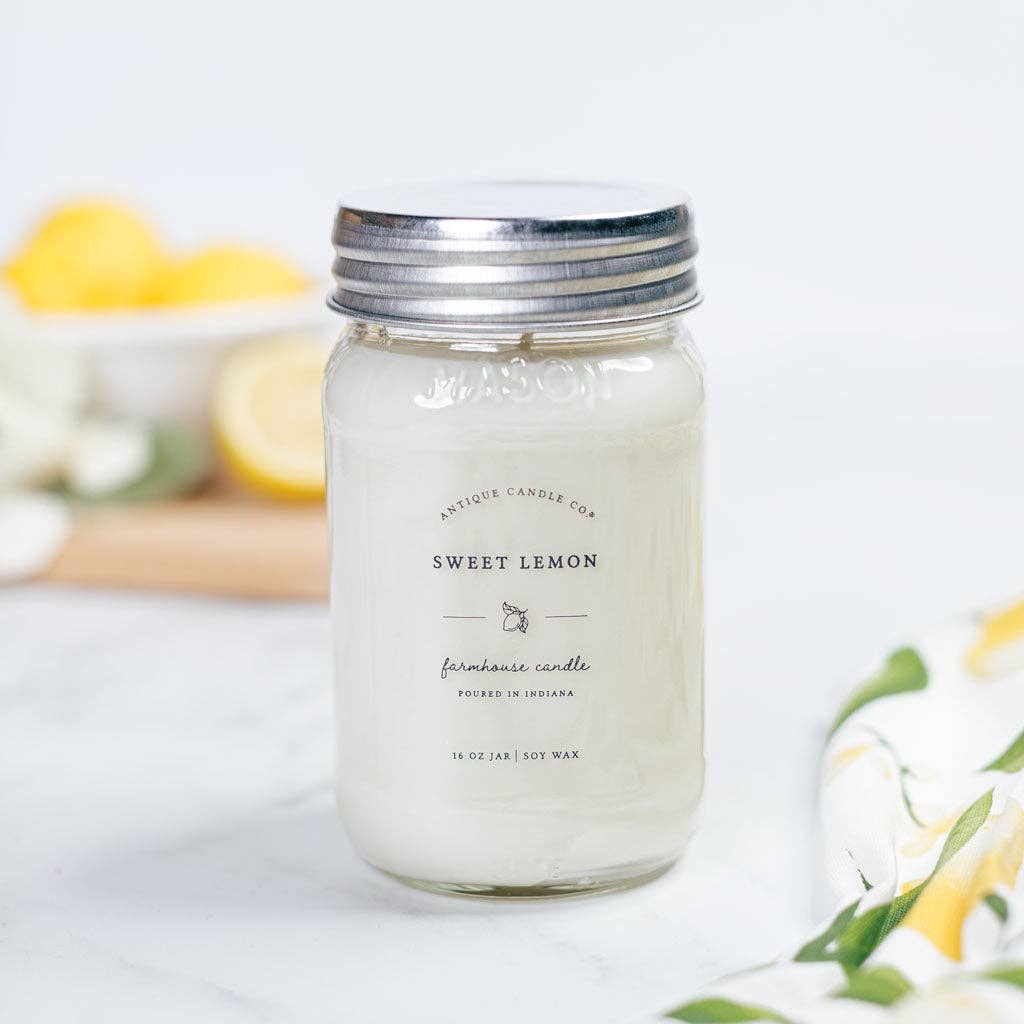 Soy Wax Mason Jar Candle - Sweet Lemon