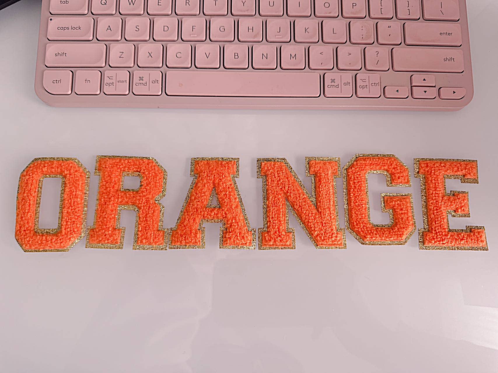 2.35 inch Iron on letters, Orange , Chenille Letter, Varsity