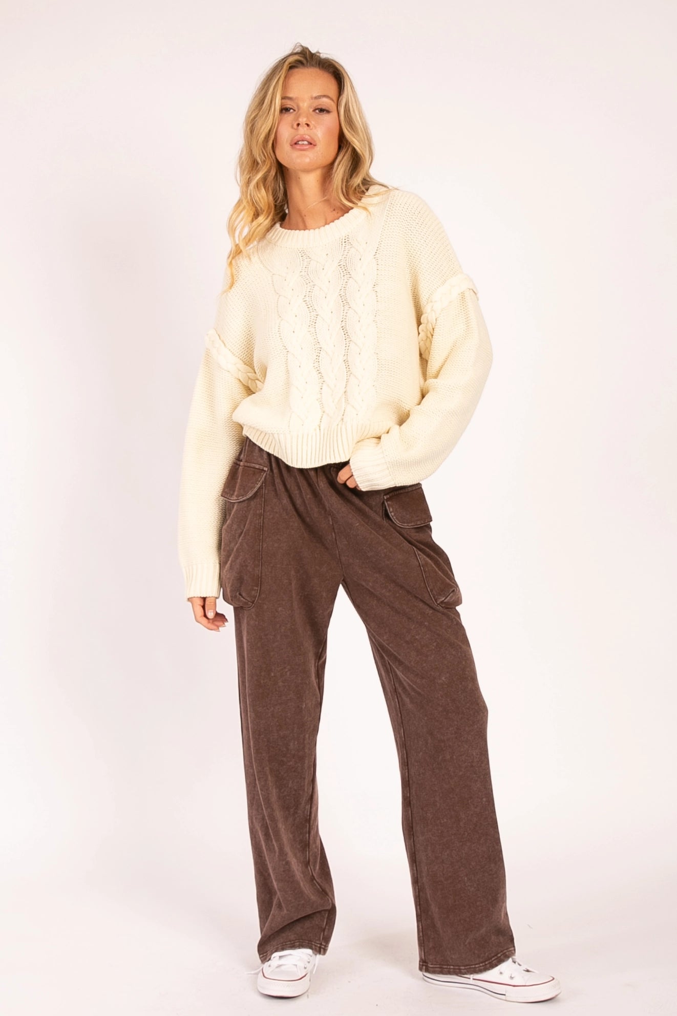 Belle Chunky Cable Knit Sweater