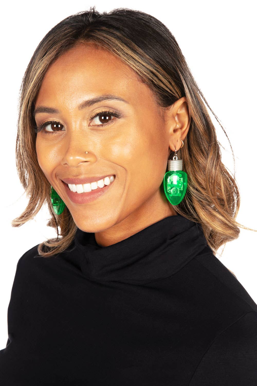 Light Up Bulb Christmas Earrings - Holiday Party Jewelry