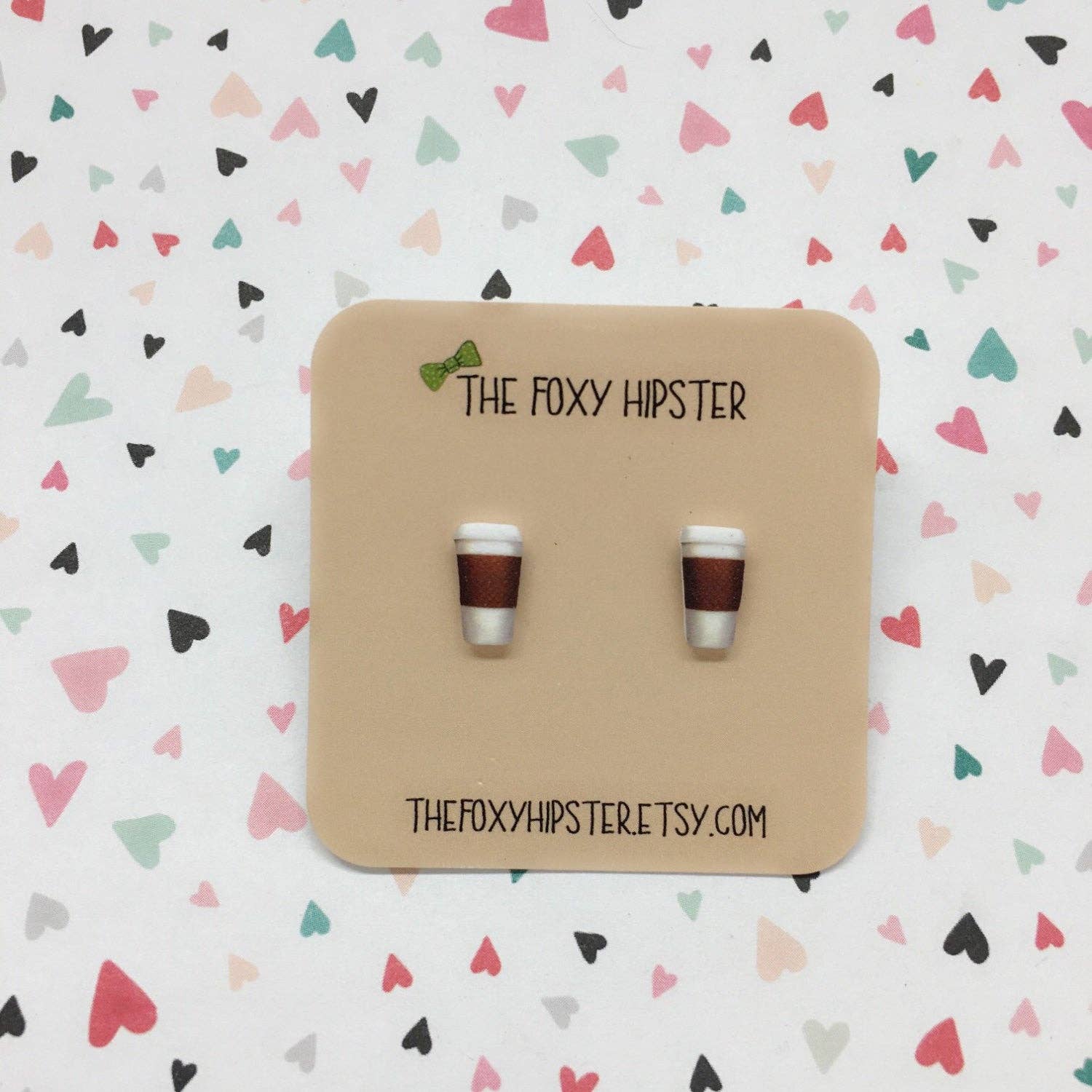 Coffee Cup Stud Earrings