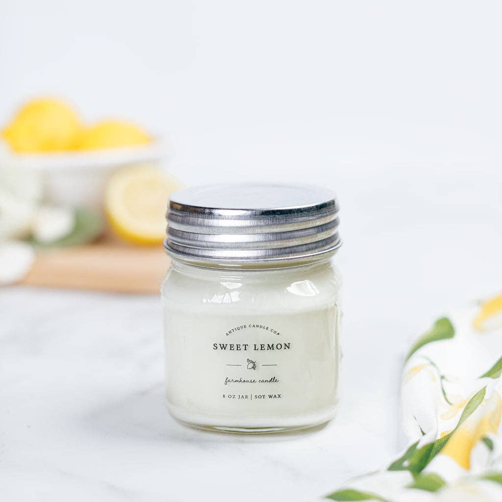 Soy Wax Mason Jar Candle - Sweet Lemon