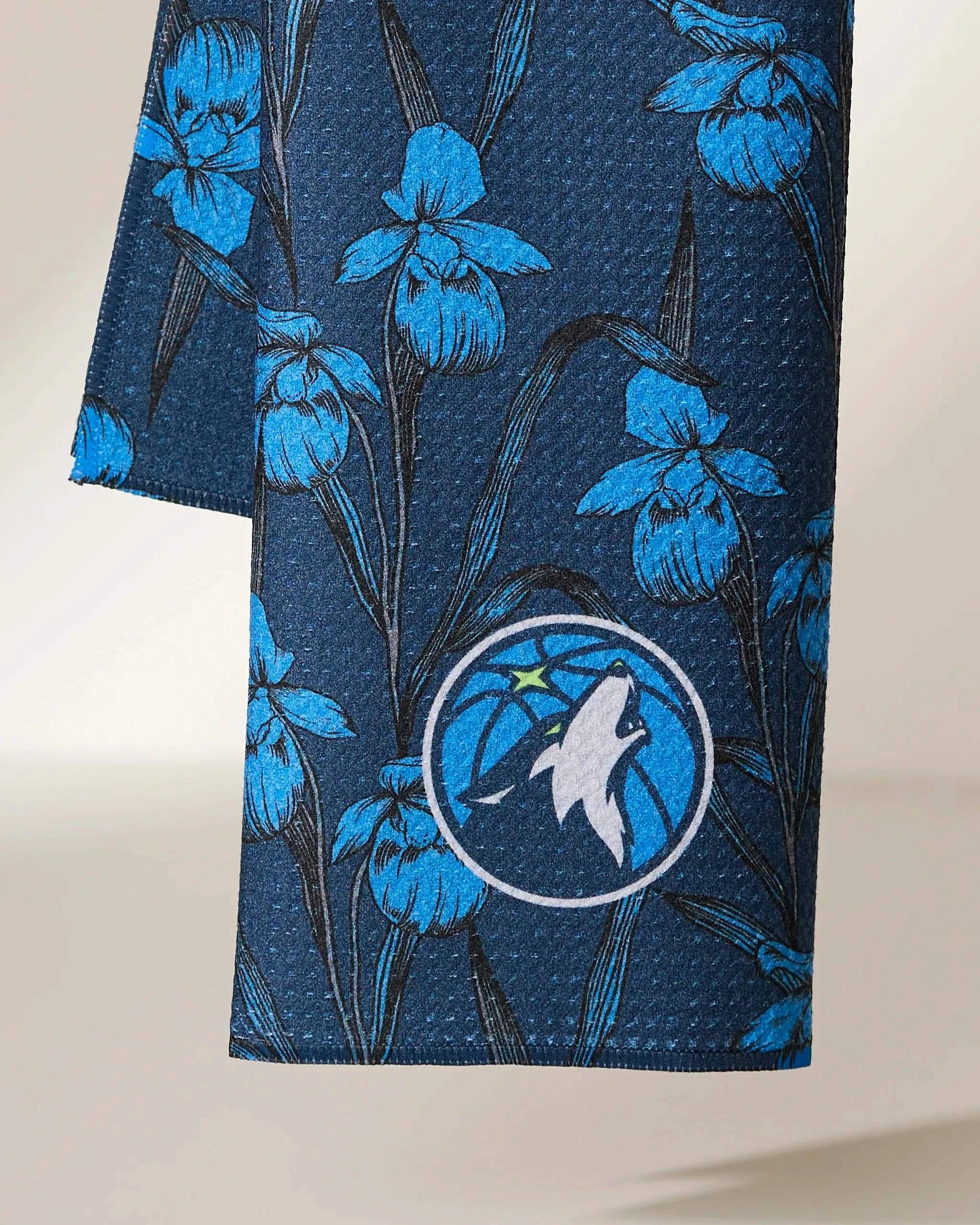 Timberwolves Floral Tea Towel