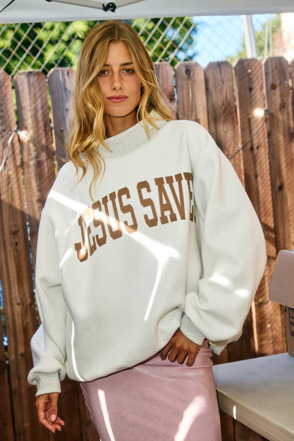 CROSS 'CROSS &JESUS SAVES' Reversible Sweatshirt