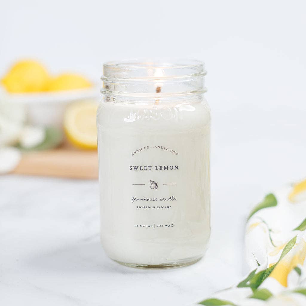 Soy Wax Mason Jar Candle - Sweet Lemon
