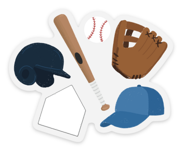Baseball Illustrations Sticker 3x3"