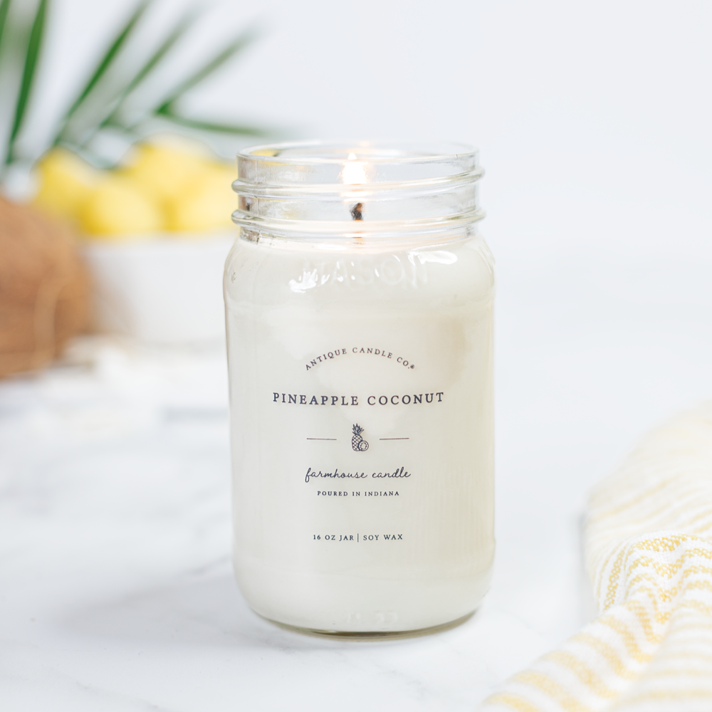 Soy Wax Mason Jar Candle - Pineapple Coconut