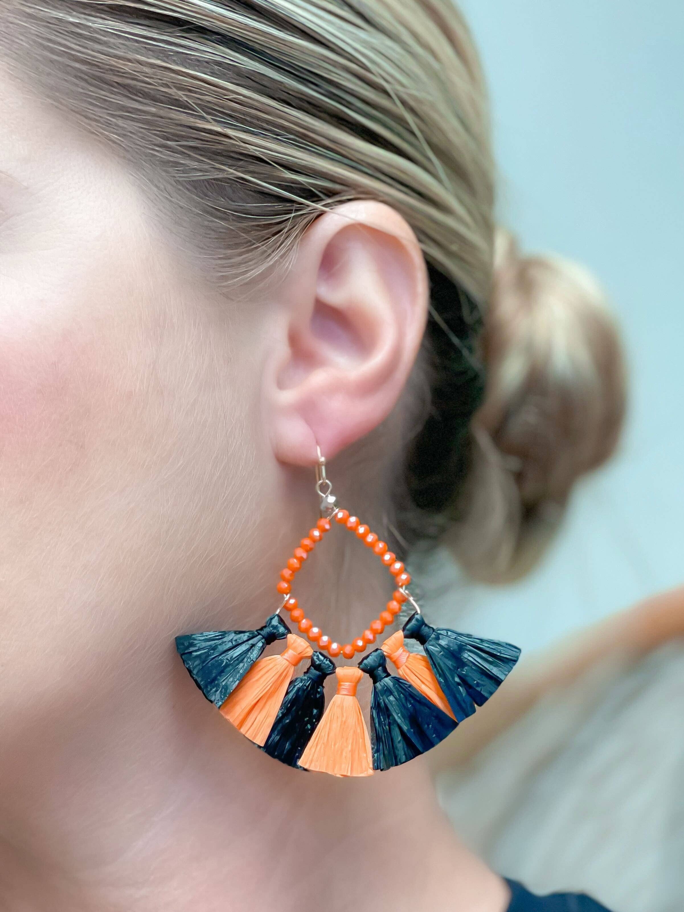 Diamond & Tasseled Dangle Earrings