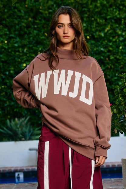 WWJD 'WWJD & AMEN' Reversible Mock Neck Sweatshirt
