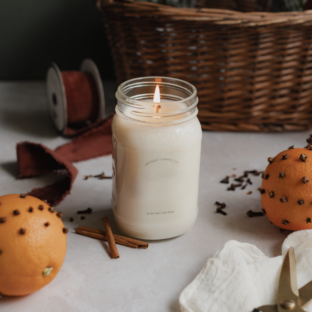 Sweet Orange & Clove - Soy Wax Mason Jar Candle