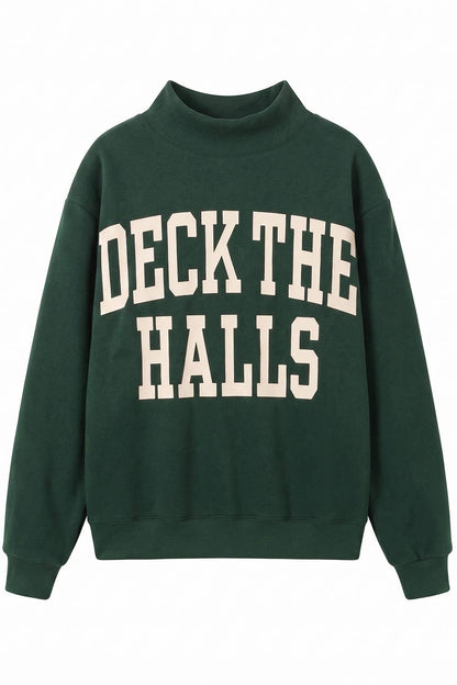 DECK THE HALLS Reversible Mock-Neck